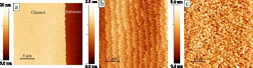 AFM images after deposition of the STO dielectric layer.